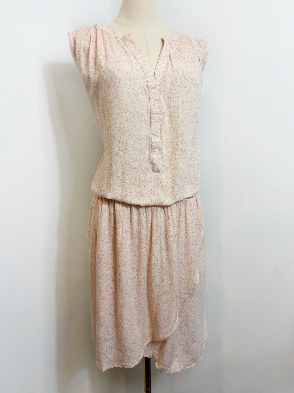 Anthropologie Sparkz Copenhagen Pale Blush Tessa Blouson Dress